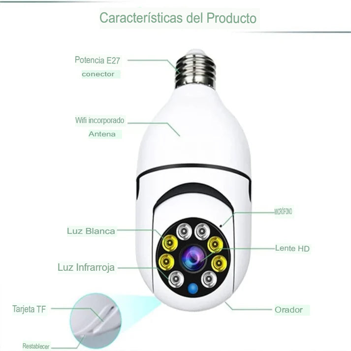 CAMARA DE SEGURIDAD TIPO BOMBILLO